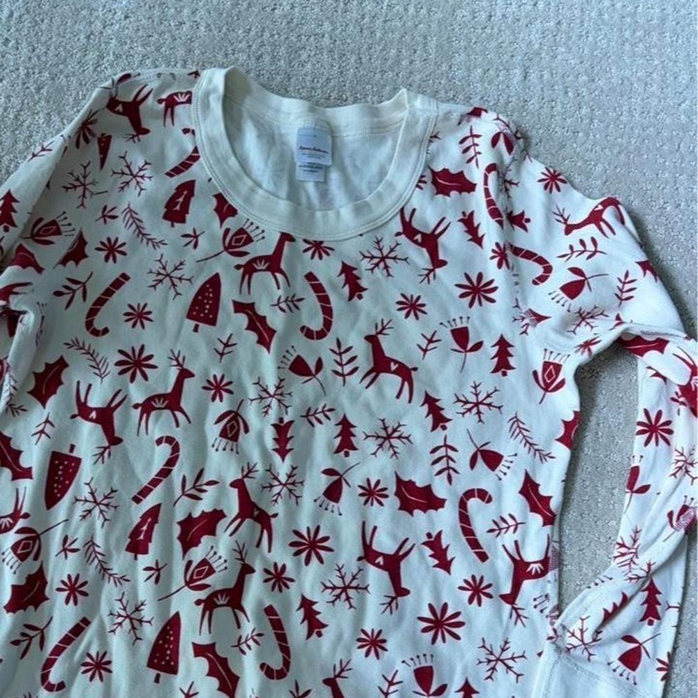 Hanna Andersson red + white Christmas pajama top Size L‎